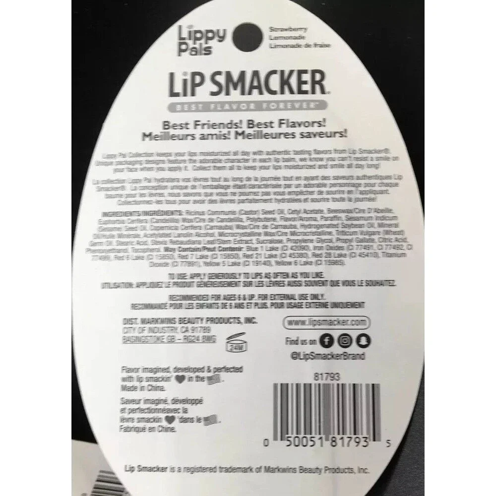 Lip Smackers Best Flavor Ever Strawberry Lemonade Chic & Sparkle And Shine.￼
